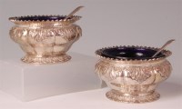 Lot 796 - *A pair of George IV silver table salts, with...