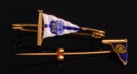 Lot 984 - An 18ct gold and enamel nautical bar brooch,...