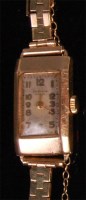 Lot 1005 - A ladies 9ct gold cased dress watch by J W...