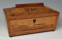 Lot 1030 - A Victorian walnut and tunbridge marquetry...