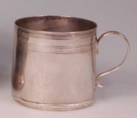 Lot 877 - A James II small silver mug, with reeded...