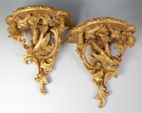 Lot 1047 - A pair of 19th century carved giltwood and...