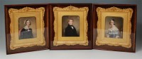 Lot 1048 - A set of three Victorian half-length portrait...