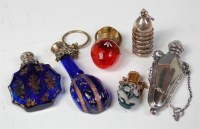 Lot 1057 - A Victorian faceted Bristol blue glass ovoid...
