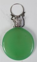 Lot 1059 - A Victorian opaque green glass ovoid scent...