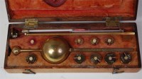 Lot 1066 - A Victorian cased Sikes's hydrometer, the...