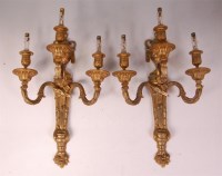 Lot 1075 - A pair of French circa 1900 finely cast gilt...