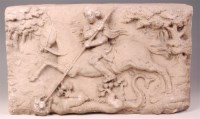 Lot 1078 - A composition relief carved foundation stone,...