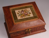 Lot 1088 - An antique walnut veneered fitted trinket box,...