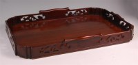 Lot 1090 - A 19th century mahogany tray, having a full...