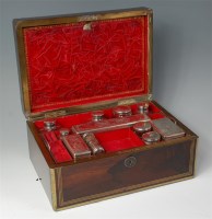 Lot 1092 - A circa 1830 rosewood and brass bound...