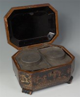 Lot 1102 - A 19th century Chinese export black lacquered...