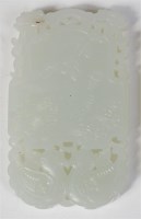 Lot 1110 - A Chinese pale celadon jade pendant, the...