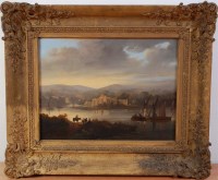 Lot 1144 - 19th century school - Figures and boats before...