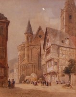 Lot 1228 - Frederick Nash (1782-1856) - Street scene in...