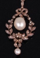Lot 933 - A Victorian white metal diamond and pearl set...
