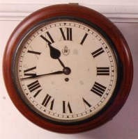 Lot 1253 - # A Victorian mahogany cased school clock, the...