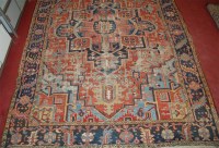 Lot 1270 - A semi-antique Persian woollen carpet, having...