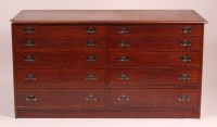 Lot 1280 - A circa 1900 mahogany plan chest, having...