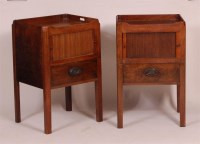 Lot 1288 - *A pair of George III mahogany tray-top night...