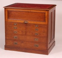 Lot 1322 - A late Victorian walnut plan chest, having a...