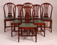 Lot 1340 - A set of six circa 1900 mahogany dining chairs,...