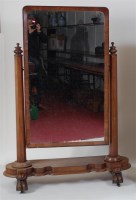 Lot 1349 - An early Victorian flame mahogany cheval...