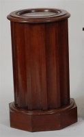 Lot 1355 - A Victorian mahogany fluted cylindrical pot...