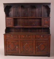 Lot 1361 - A circa 1700 North Wales joined oak dresser,...