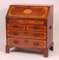 Lot 1282 - A George III mahogany and later satinwood...