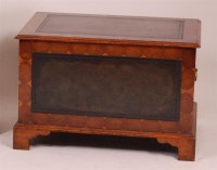 Lot 1296 - An oyster veneered and leather inset blanket...