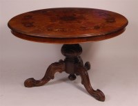 Lot 1309 - A Victorian walnut and floral marquetry inlaid...