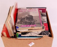 Lot 105 - A box of railway interest hard back books,...