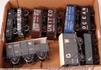 Lot 339 - 9x plastic kit built wagons mostly from GW...