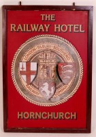 Lot 8 - A double sided public house sign with crest of...