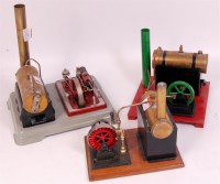 Lot 17 - 3 small horizontal steam engines, 2 missing...