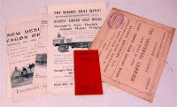 Lot 61 - 5 leaflets and catalogues relating to steam...