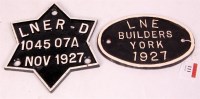 Lot 111 - Two LNER cast iron wagon plates both 'YORK' 1927