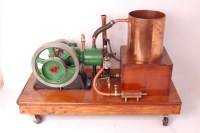 Lot 155 - A large gas engine with single cylinder and...