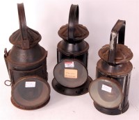 Lot 167 - 3 South African ? Railway hand lamps, 2 with...