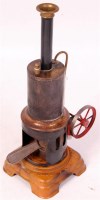 Lot 88 - German early 20th century vertical steam...