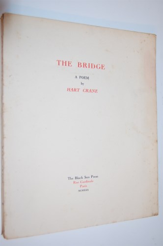 Lot 408 - CRANE Hart, The Bridge, Paris, Black Sun Press...