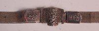 Lot 663 - A Chinese silver meshlink belt, with embossed...