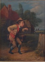 Lot 676 - 19th century English school - The Birdcatcher,...