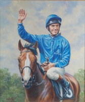 Lot 682 - Roy Miller (b.1938) - Frankie Dettori on...