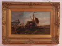 Lot 685 - R Beavis - Squally weather on the Maas, oil on...