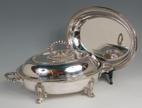 Lot 452 - A circa 1900 silver plated lidded entree dish...