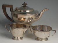 Lot 458 - A George V silver three-piece teaset,...
