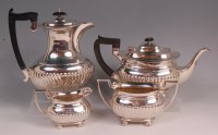 Lot 480 - A late Victorian silver three piece teaset,...