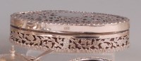Lot 482 - A George V silver ring box, of elliptical form,...